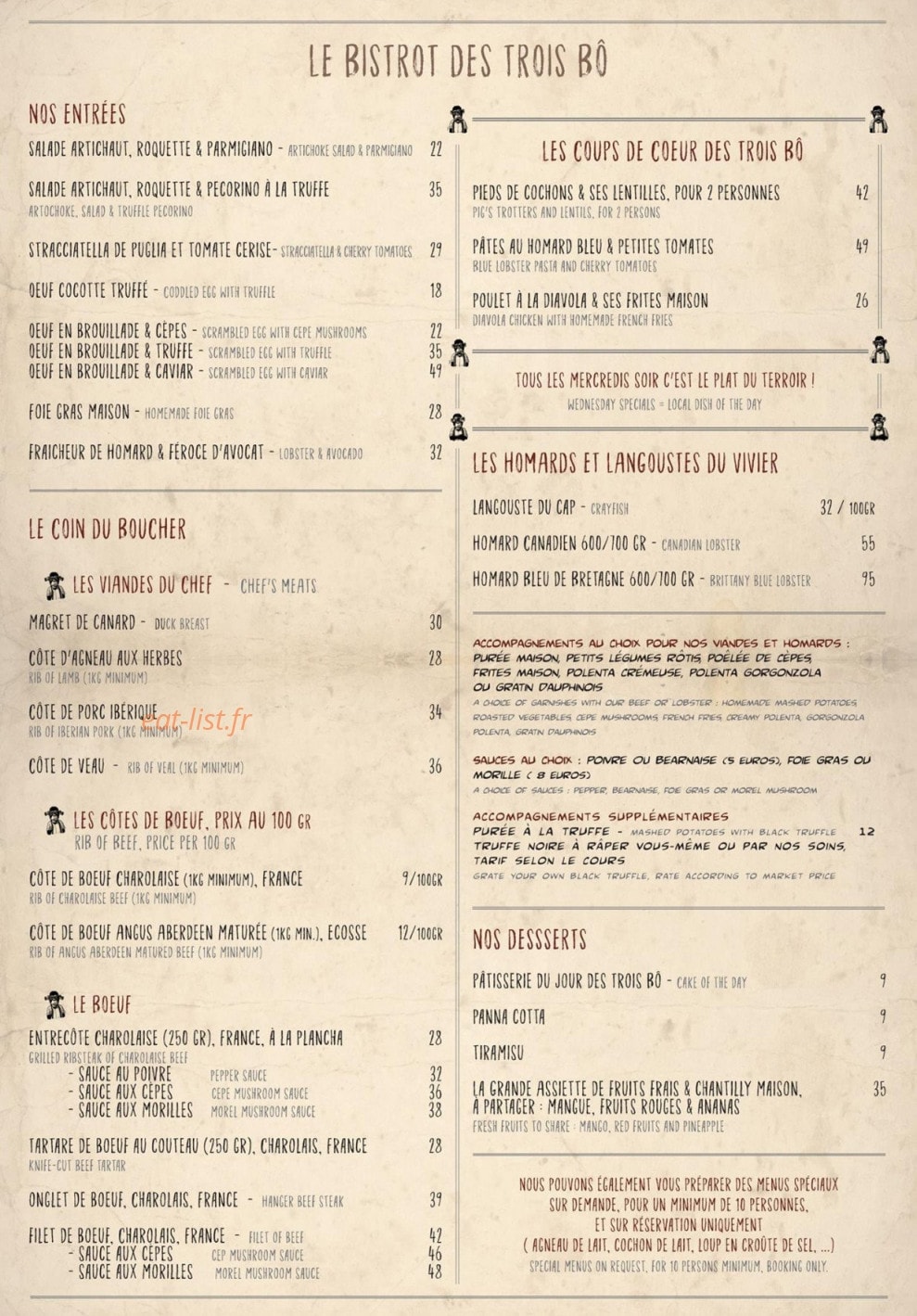 Les Trois Bô — carte page 1