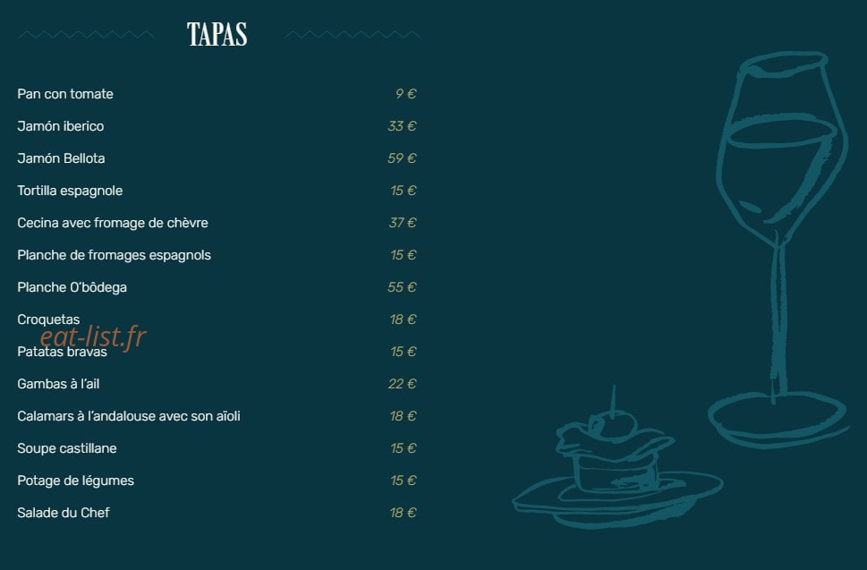 O'bodega — carte page 1