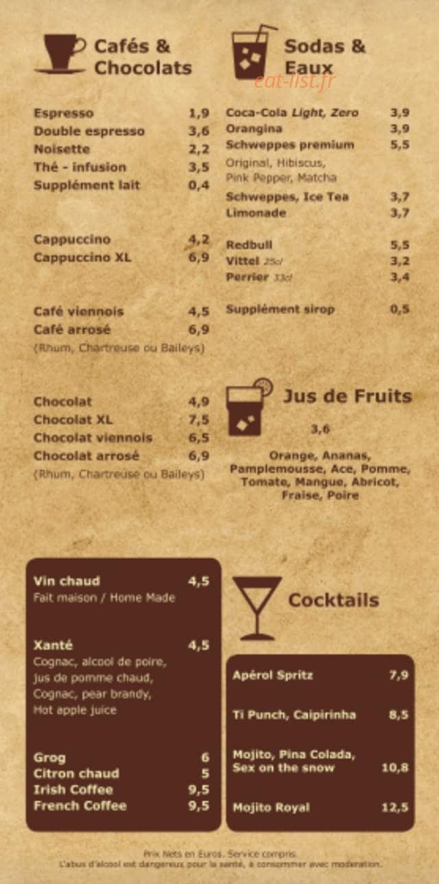 Schuss Café — carte page 4