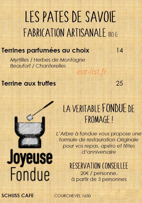 Schuss Café — carte page 2