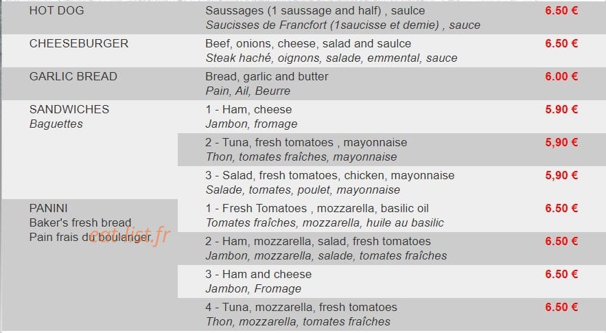 Snowfood La Pizza Gourmande — carte page 4