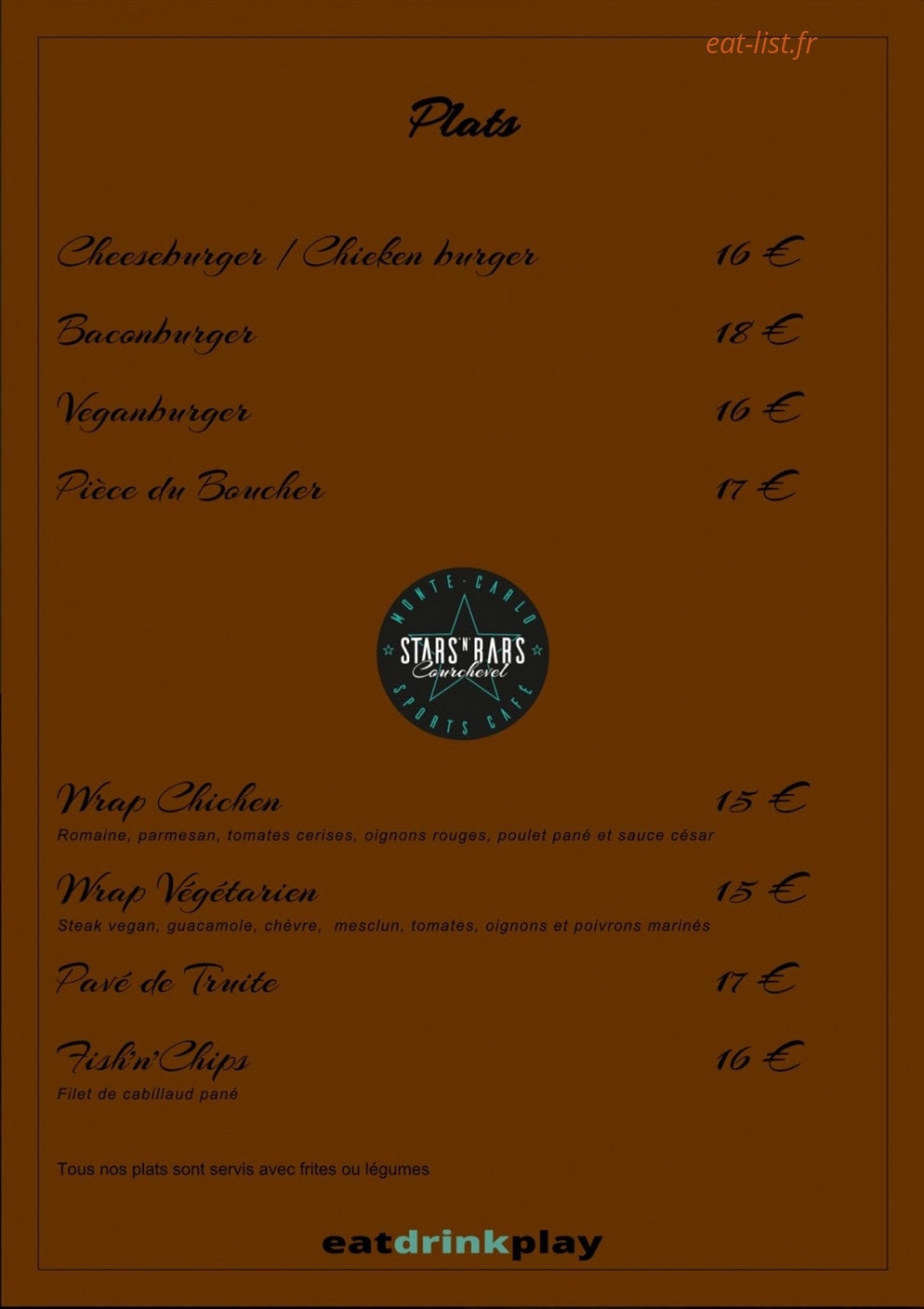 Stars'n'Bars — carte page 2