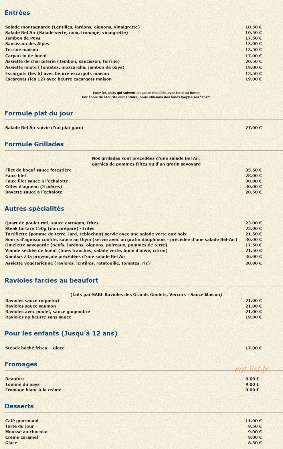 Le Bel Air — carte page 1