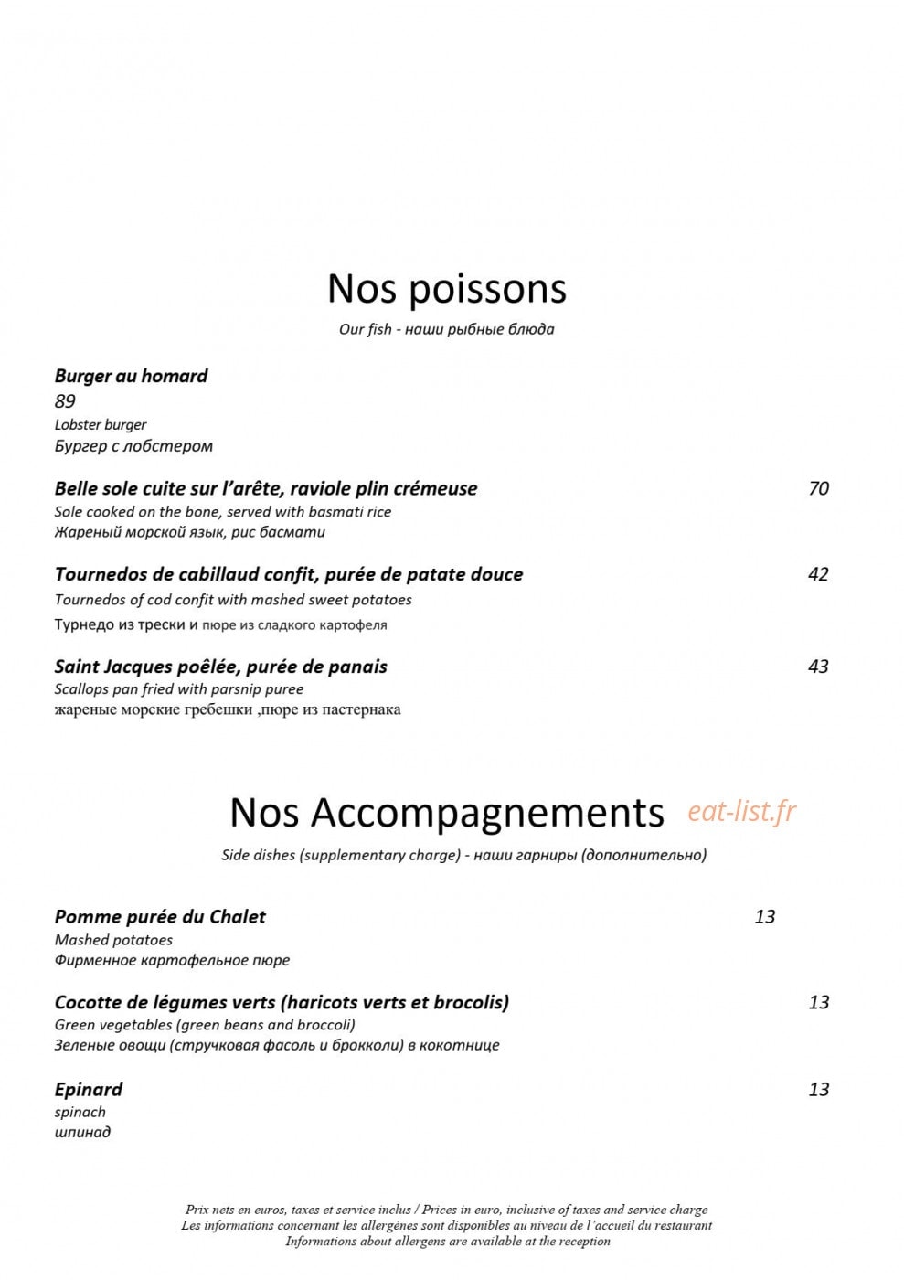 Le Chalet de Pierres — carte page 5