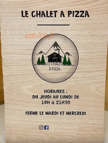 Le Chalet à Pizza — carte page 1