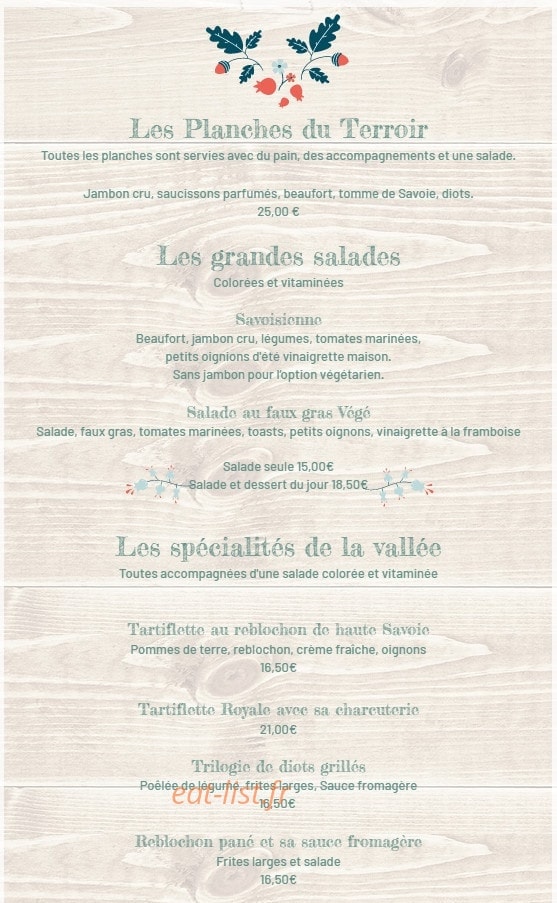 La Bergerie du Soleil — carte page 1