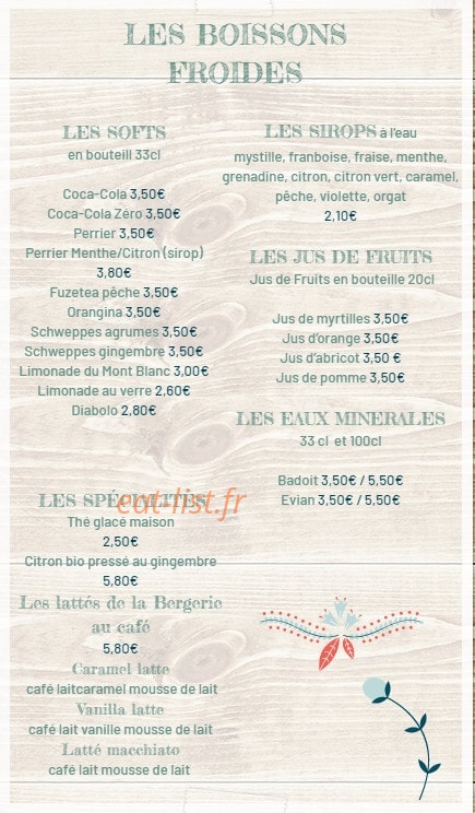 La Bergerie du Soleil — carte page 6