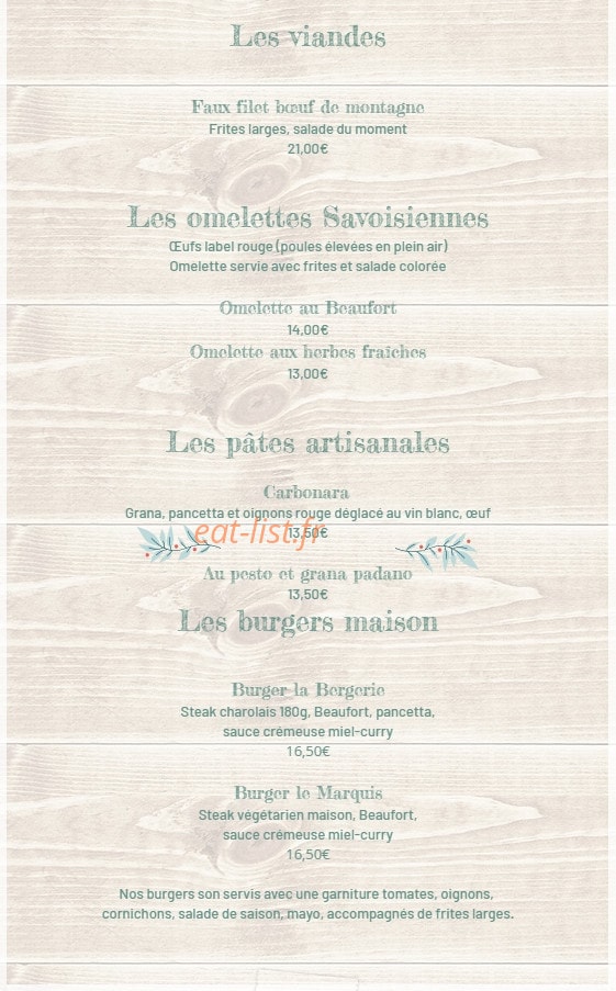 La Bergerie du Soleil — carte page 2
