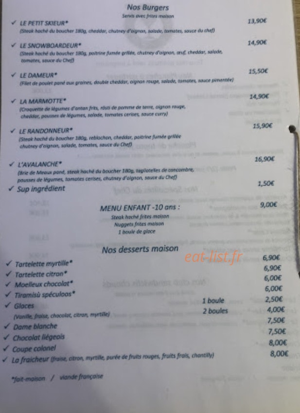 Le longes bar — carte page 1