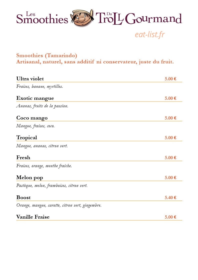Le Troll Gourmand — carte page 12