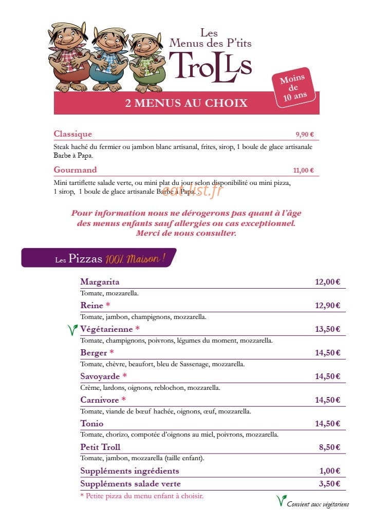 Le Troll Gourmand — carte page 3