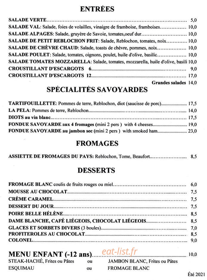 Bar Jacques — carte page 1