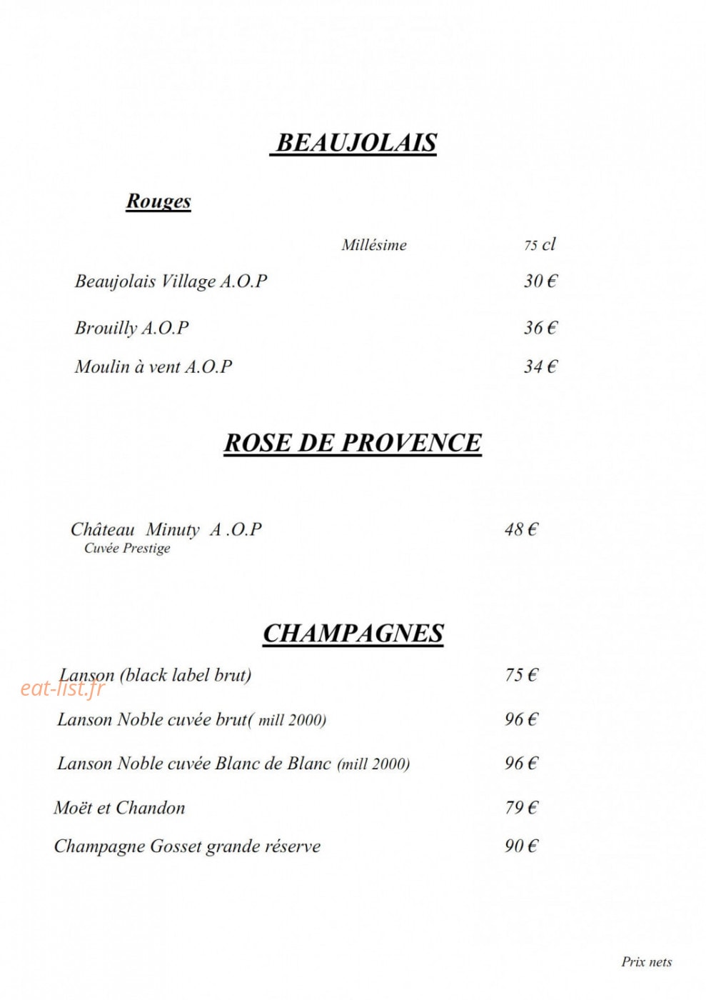 La Corniche — carte page 11