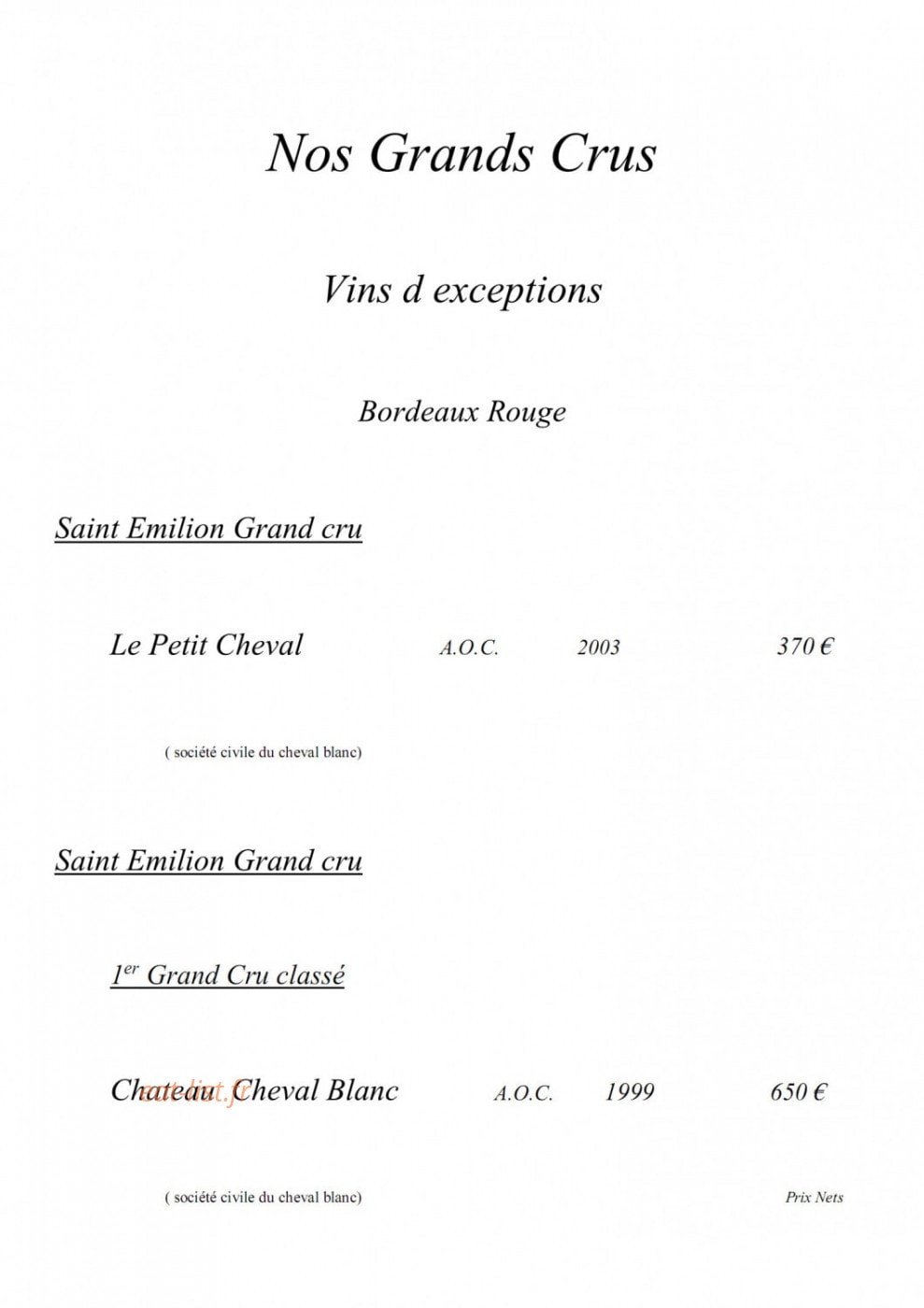 La Corniche — carte page 12