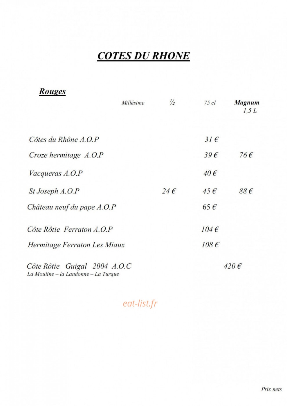 La Corniche — carte page 10