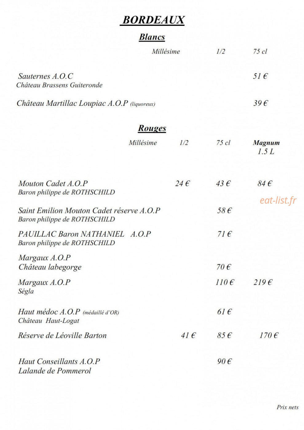 La Corniche — carte page 9