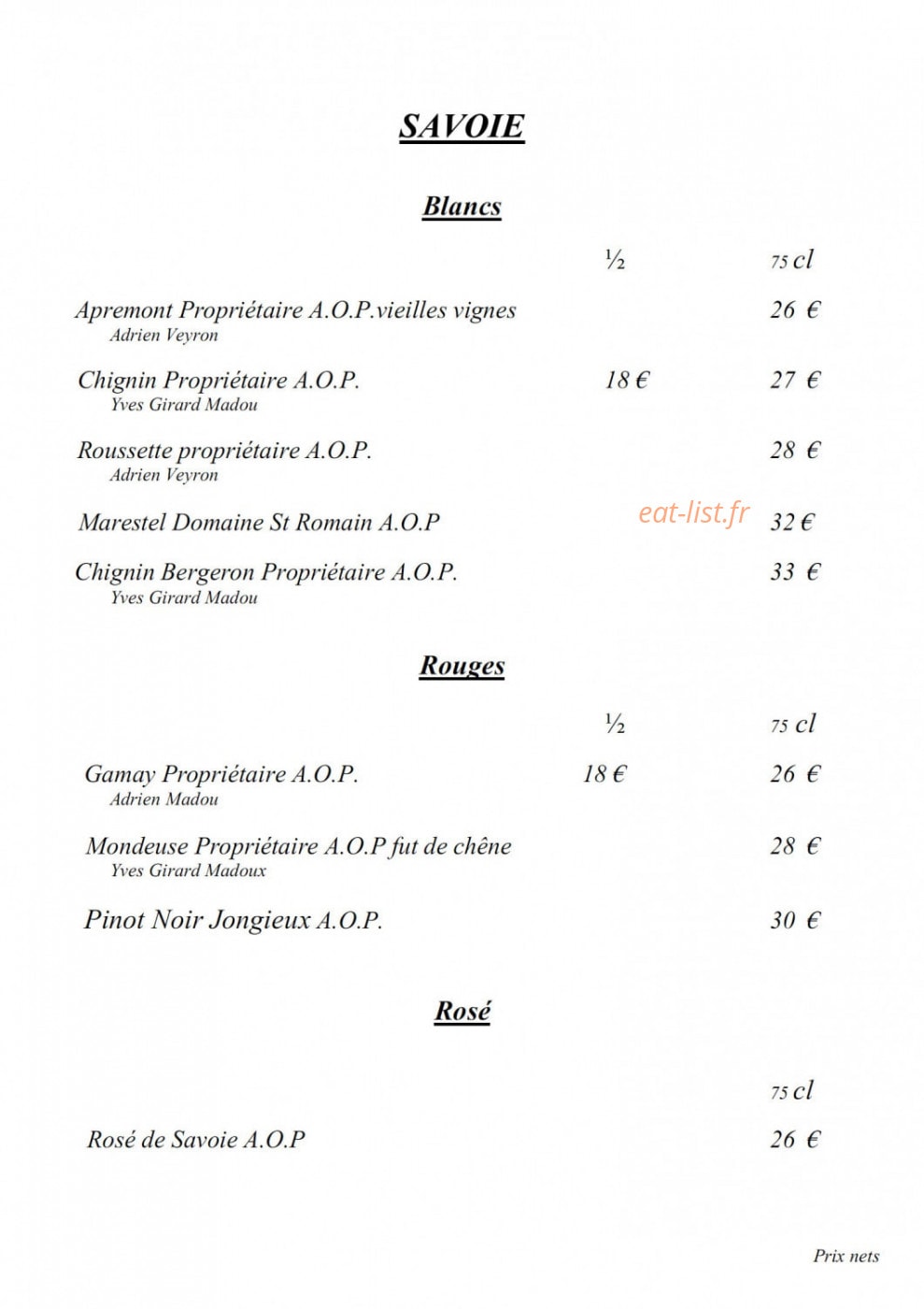 La Corniche — carte page 8