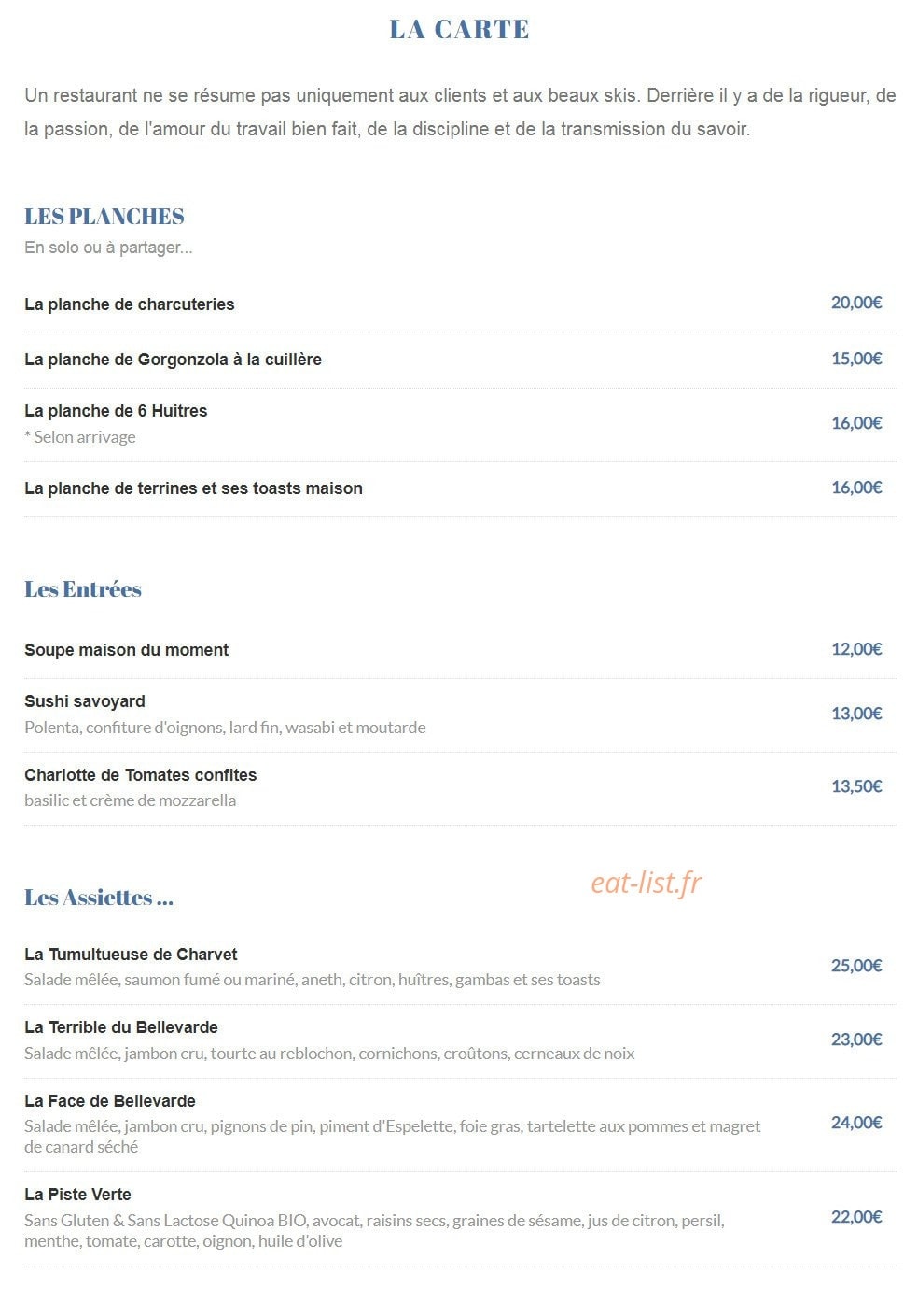 Le Bellevarde — carte page 1