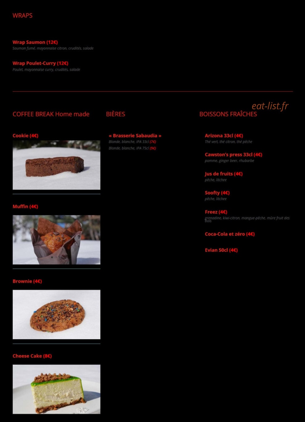 Matt's Delicatessen — carte page 2