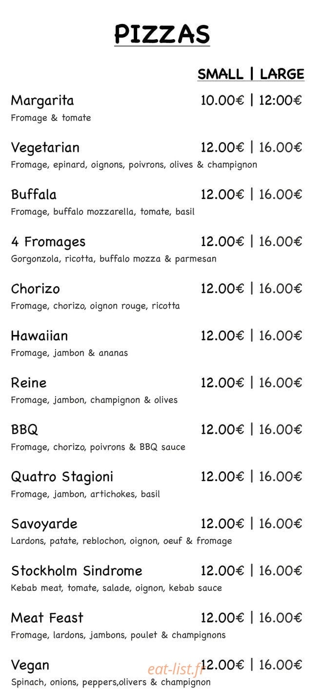 Slice Pizzeria — carte page 2