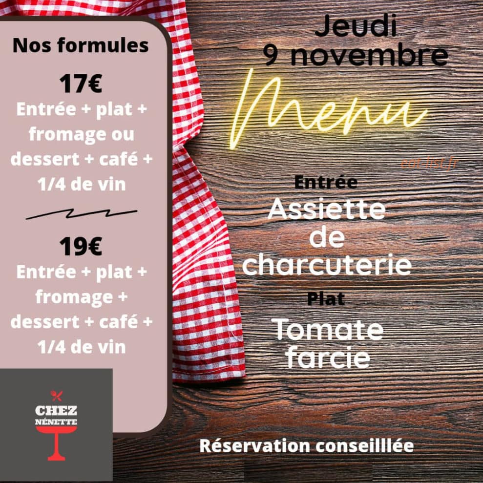 Chez Nenette — carte page 1