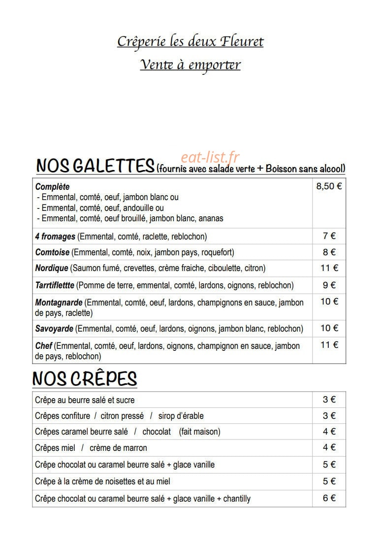 Les Deux Fleuret — carte page 1
