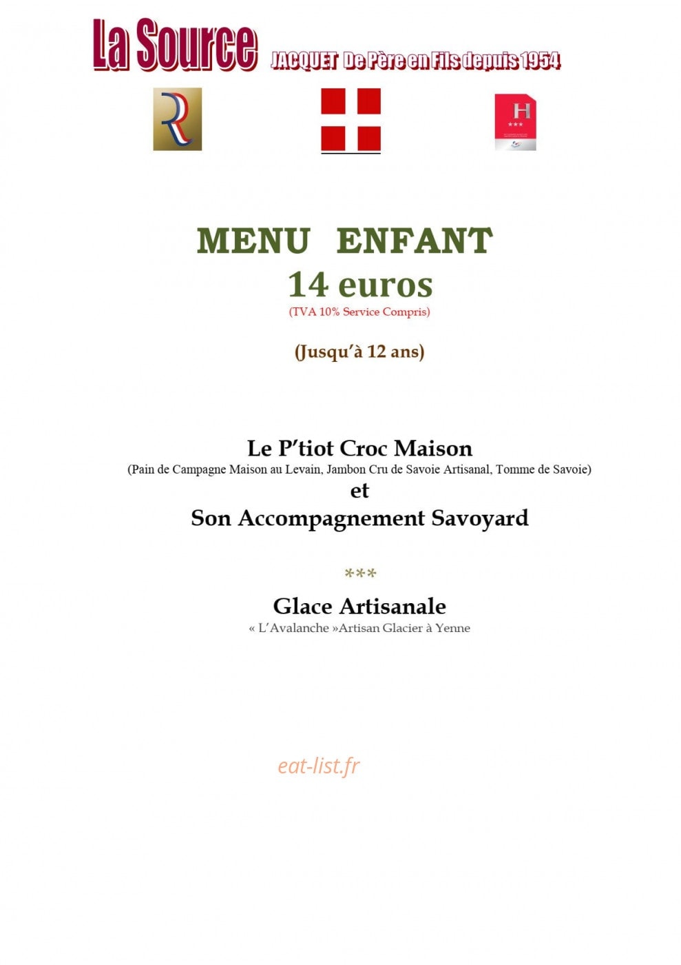 Restaurant Jacquet — carte page 2