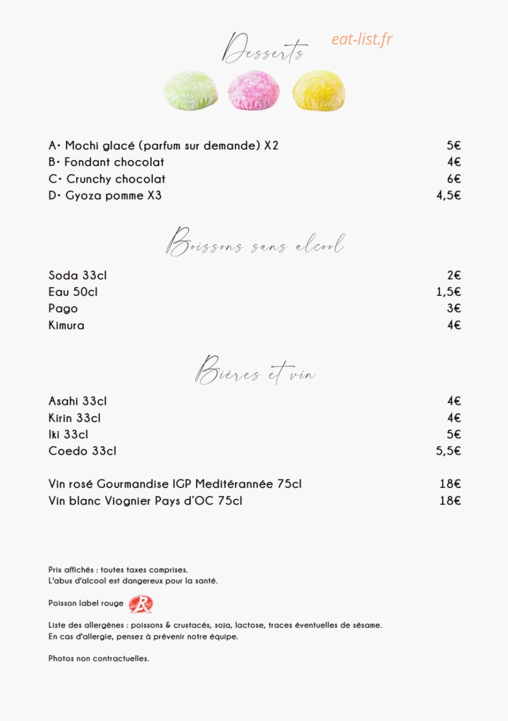 O'mimi Sushi — carte page 7
