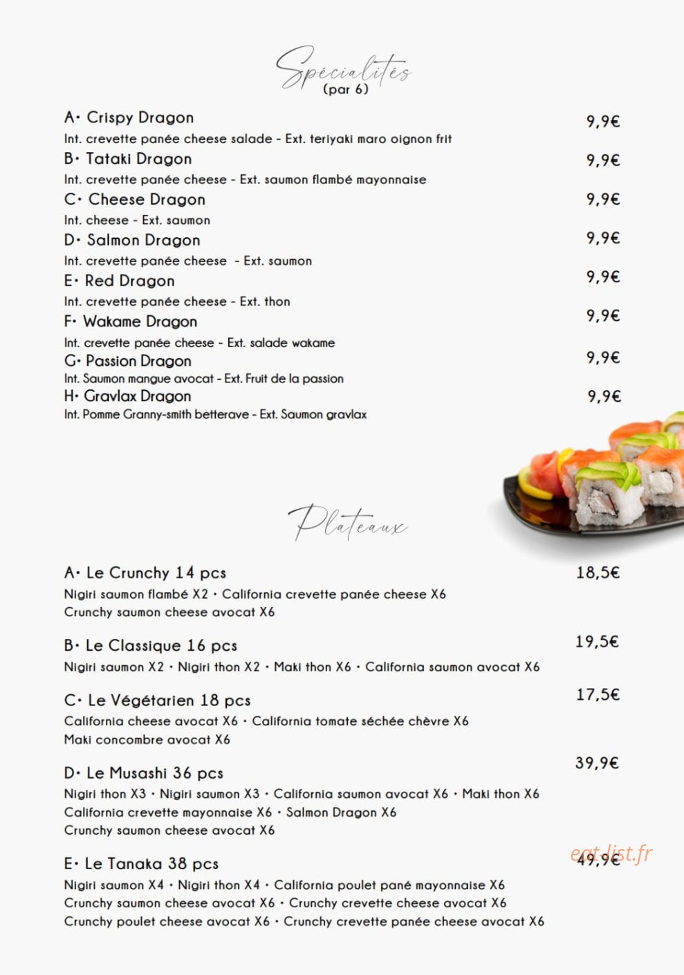 O'mimi Sushi — carte page 5