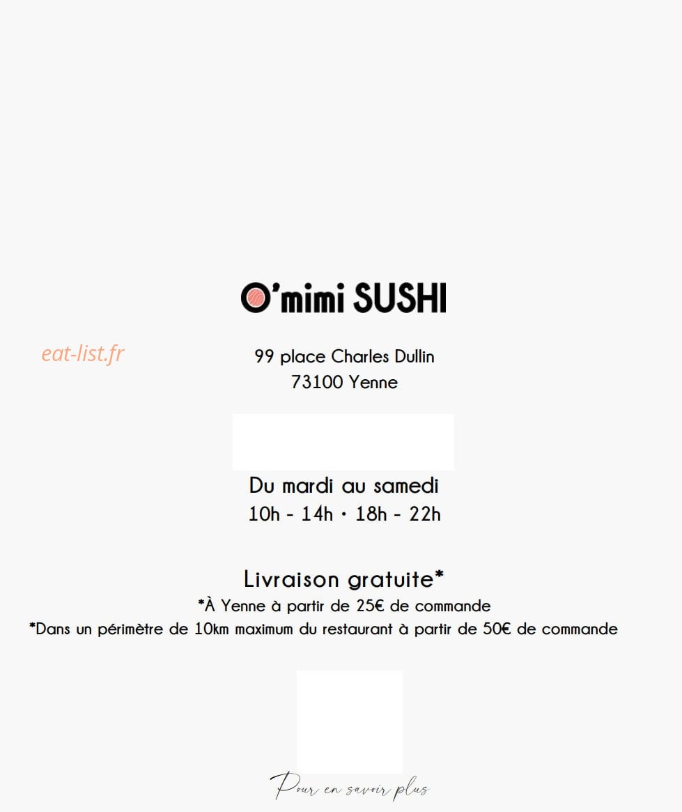 O'mimi Sushi — carte page 8