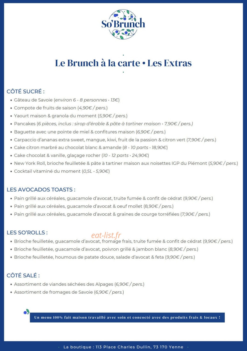 So'Brunch — carte page 3