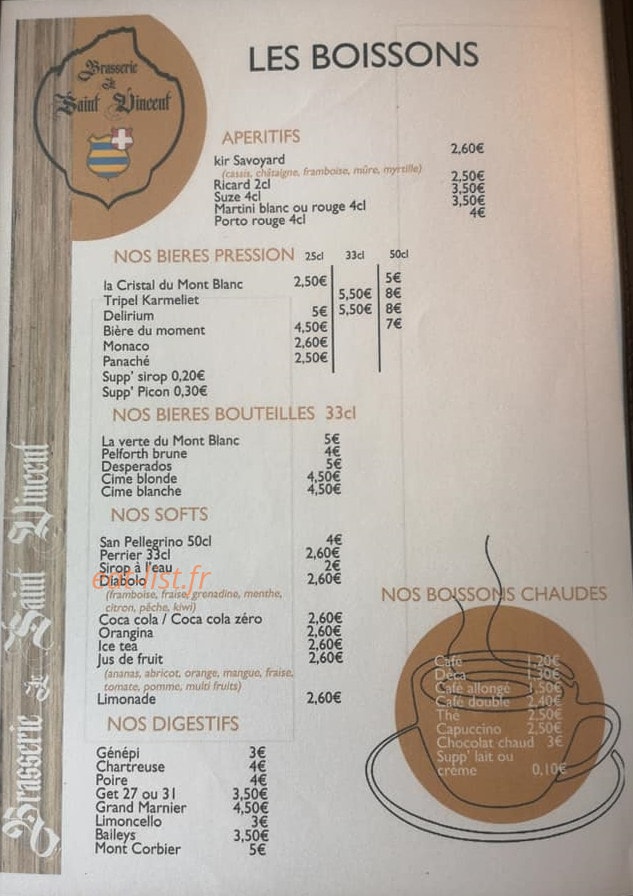 Brasserie le Saint Vincent — carte page 4