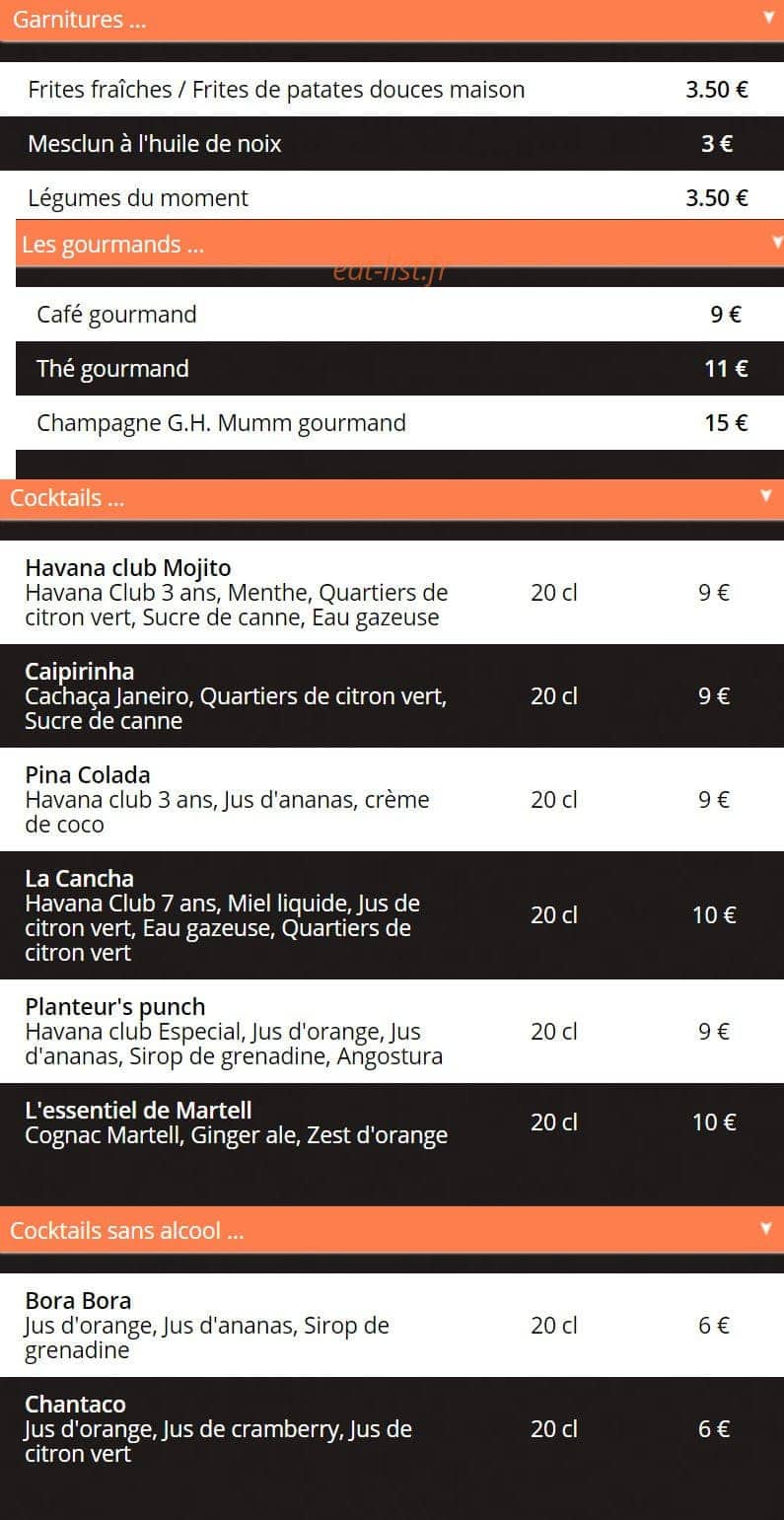 L’Altitude Bistrot Chic — carte page 15