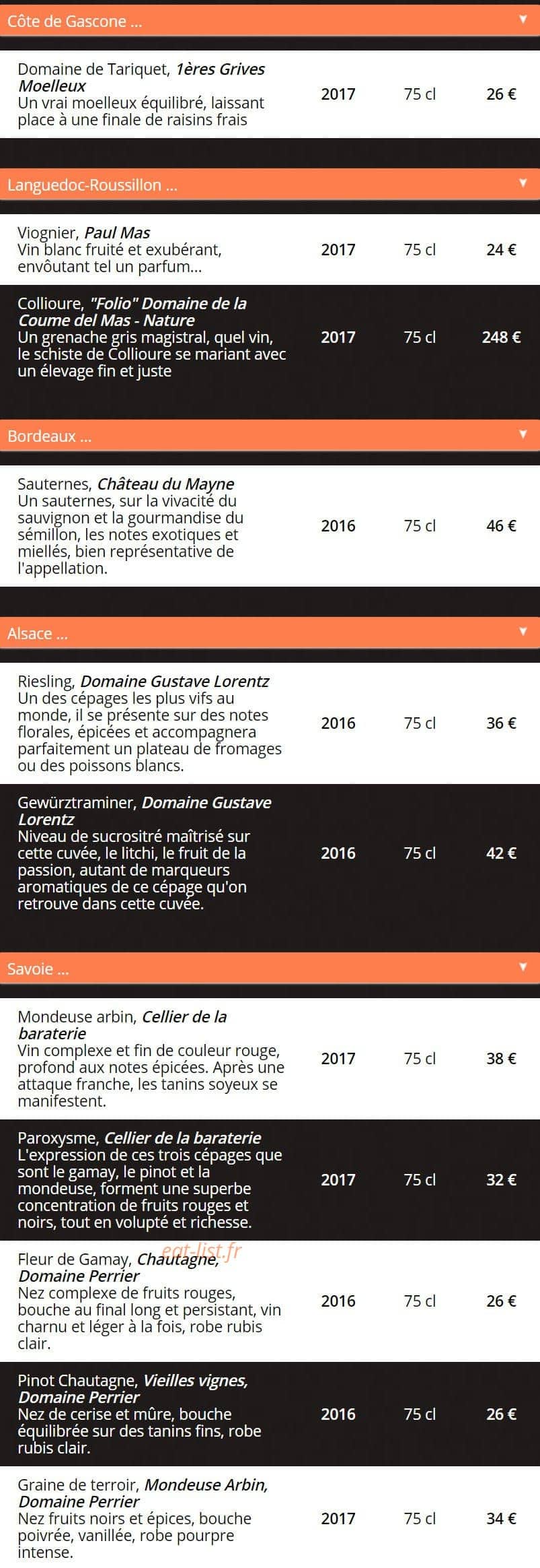 L’Altitude Bistrot Chic — carte page 9