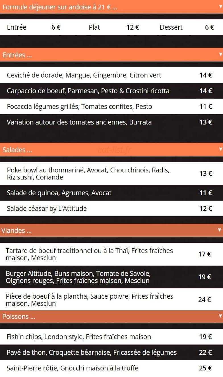 L’Altitude Bistrot Chic — carte page 14