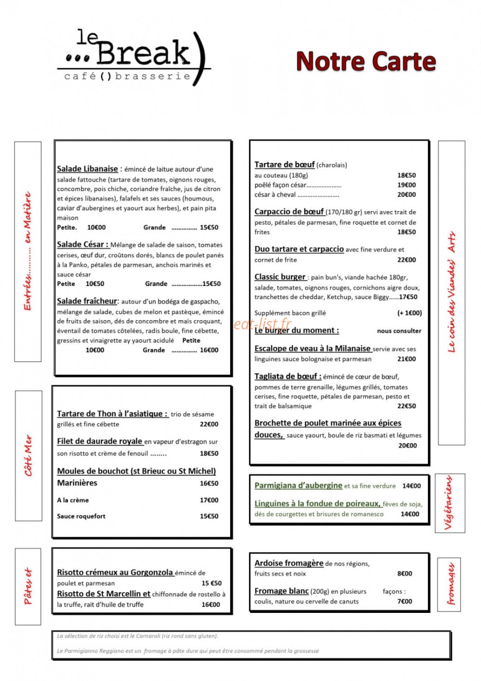 Le Break — carte page 1