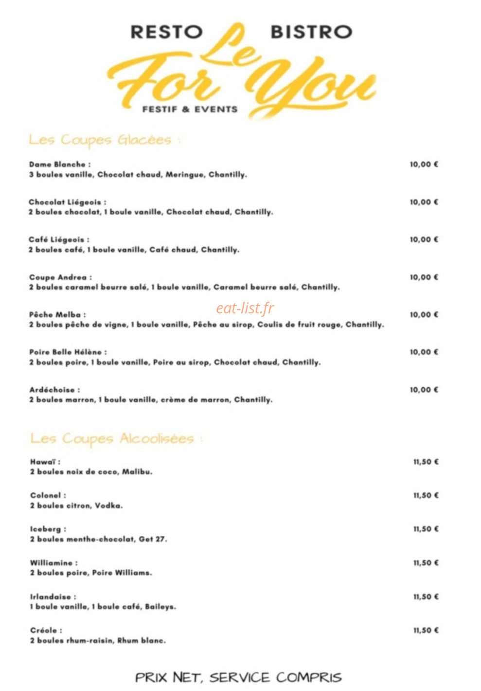 Le For You — carte page 4