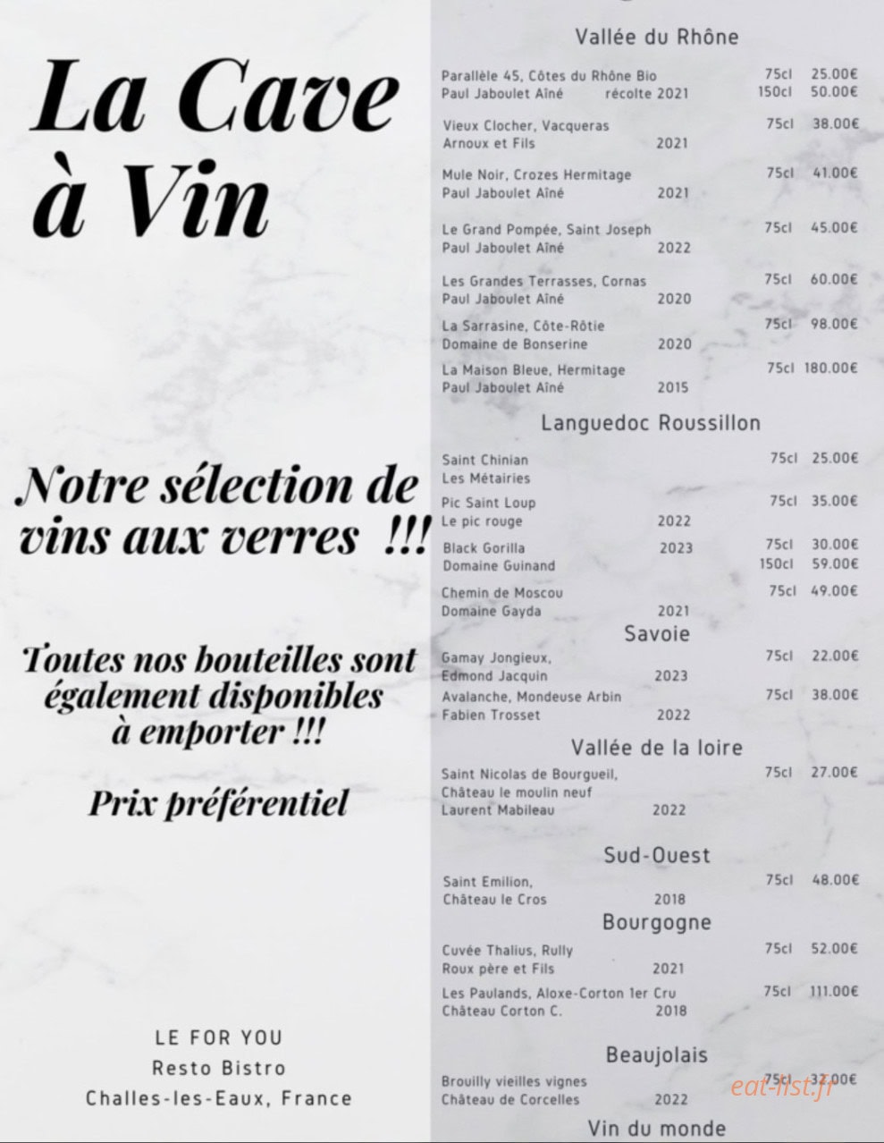 Le For You — carte page 5