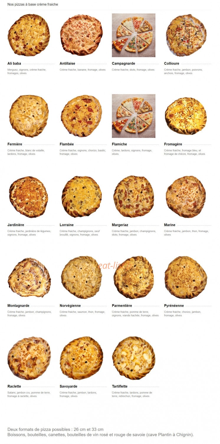 Pizz'Savoyarde — carte page 1