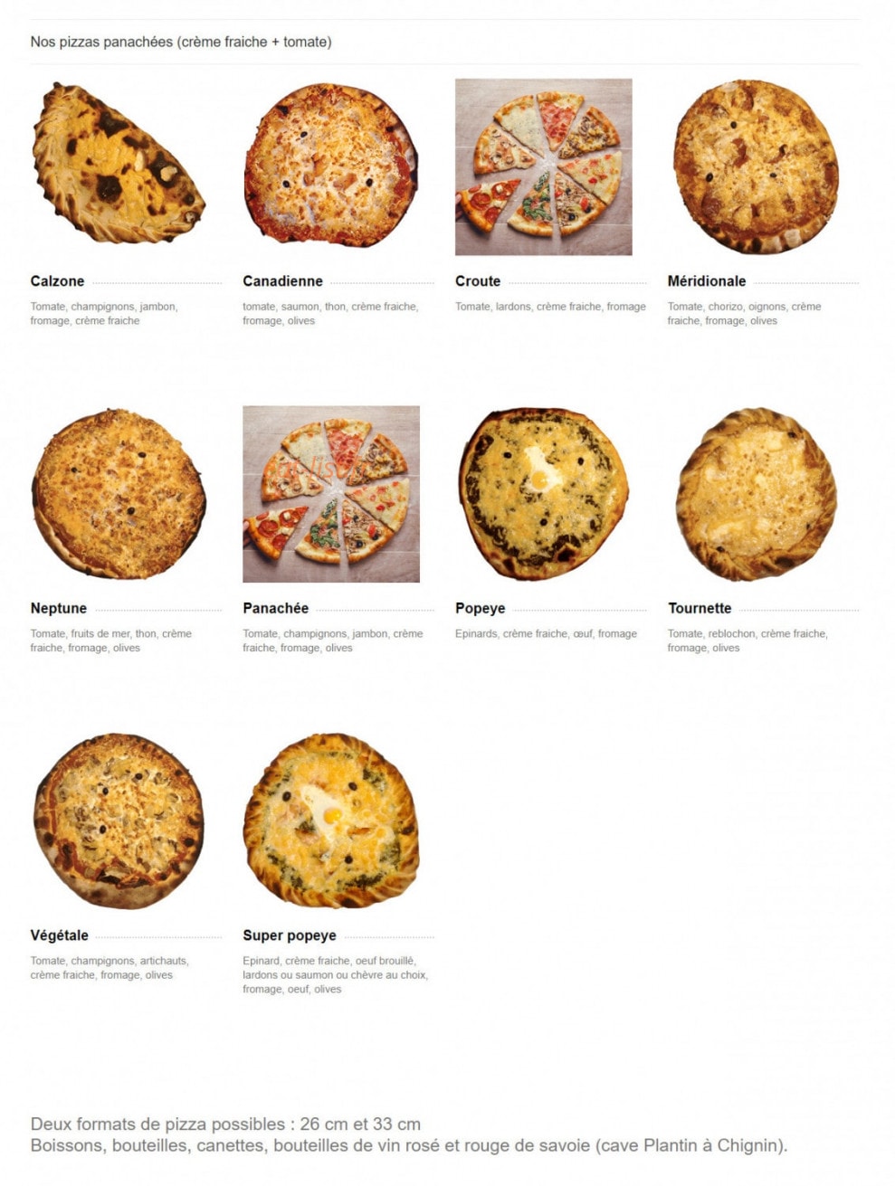 Pizz'Savoyarde — carte page 2