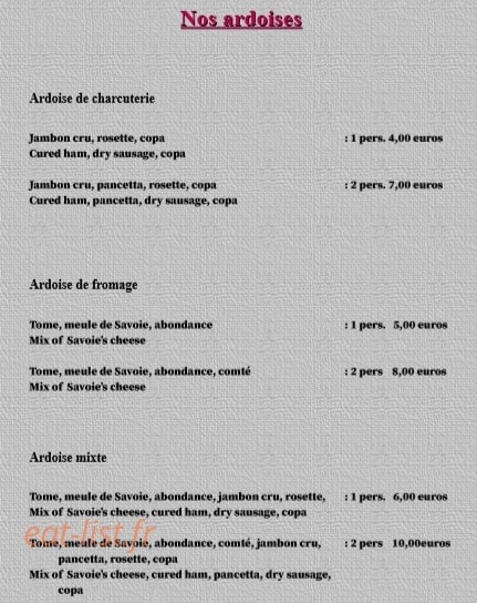 Auberge Saint Michel — carte page 6