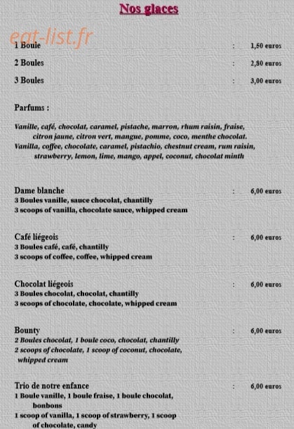 Auberge Saint Michel — carte page 4
