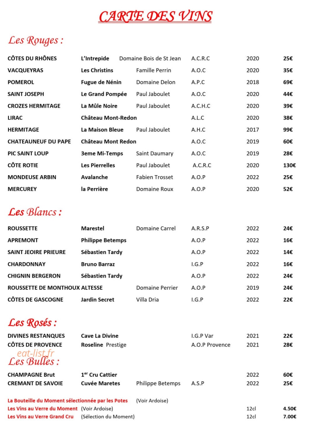 Chez Les Potes — carte page 5