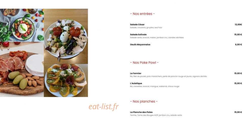 Chez Les Potes — carte page 1