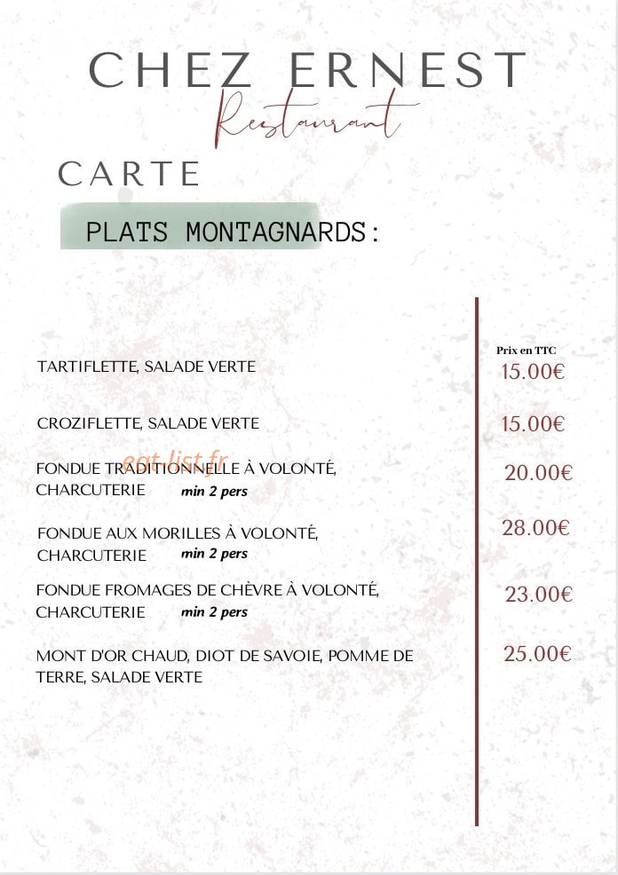 Chez Ernest — carte page 5
