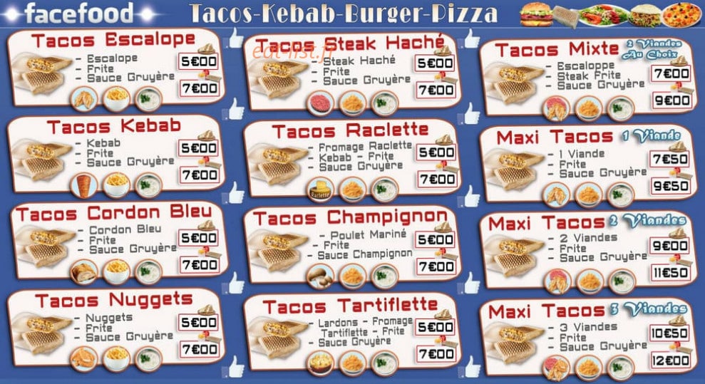 Facefood — carte page 3