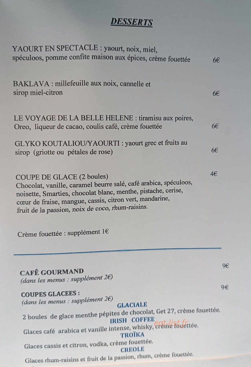 Kafeneion — carte page 3