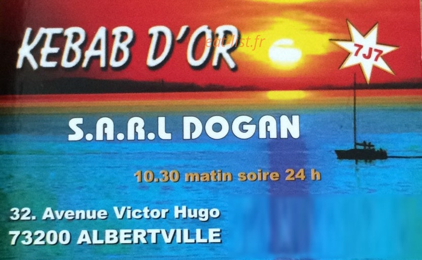 Kebab d'Or — carte page 1