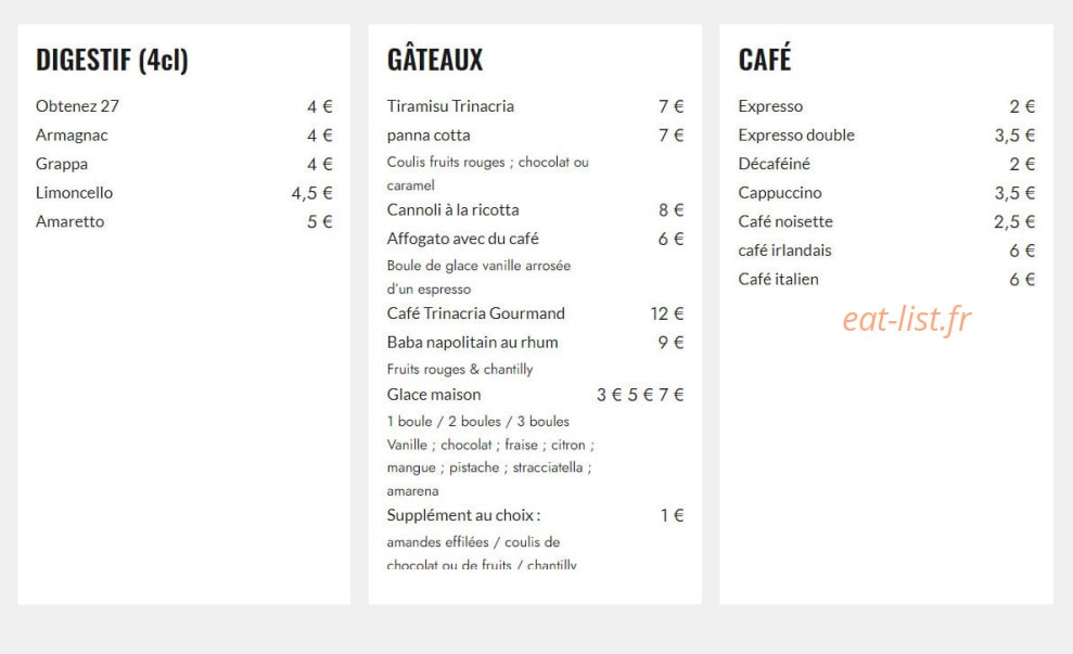 La Trinacria — carte page 4