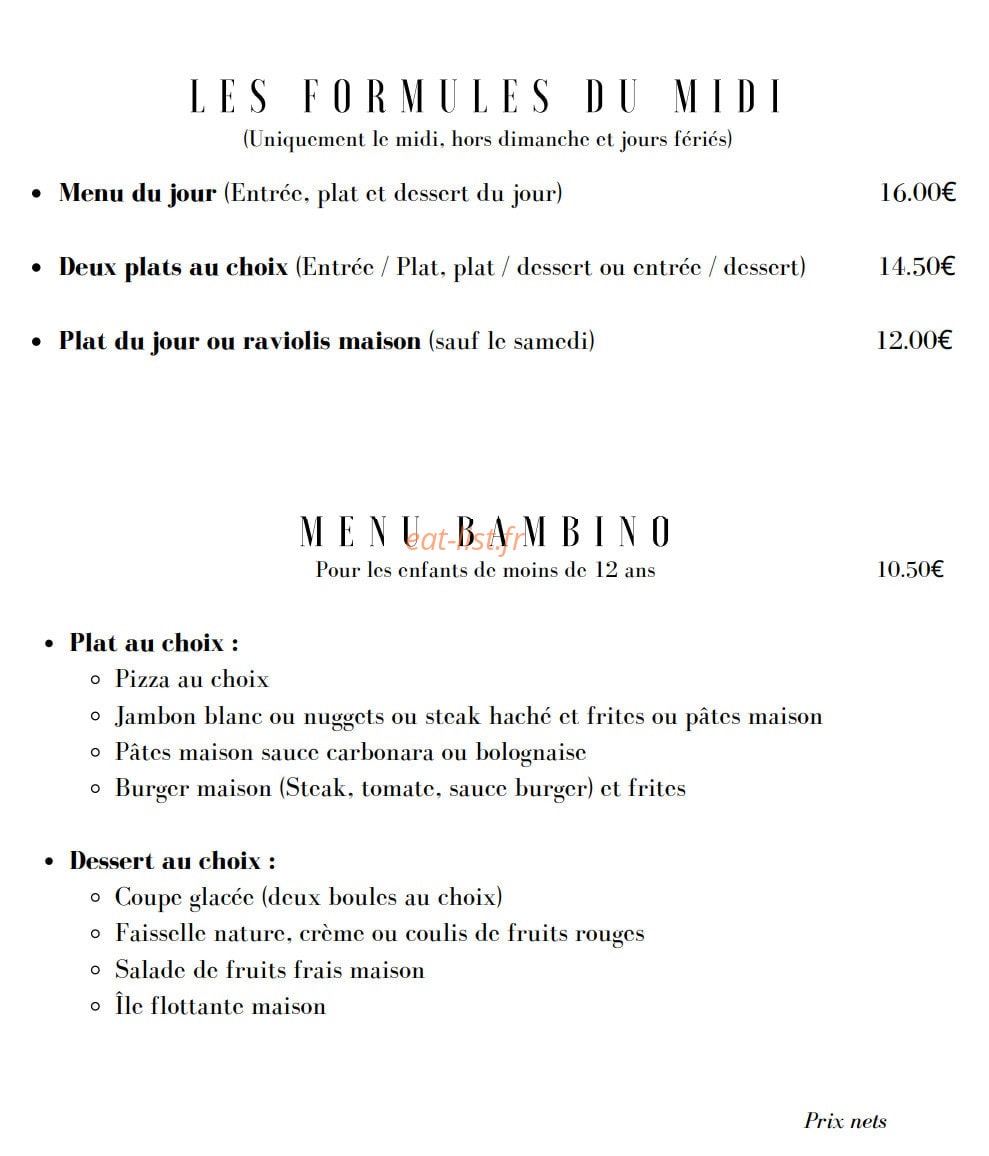 Le Patio — carte page 1